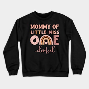 Boho Mommy of Miss Onederful 1st Birthday Girl Cute Crewneck Sweatshirt